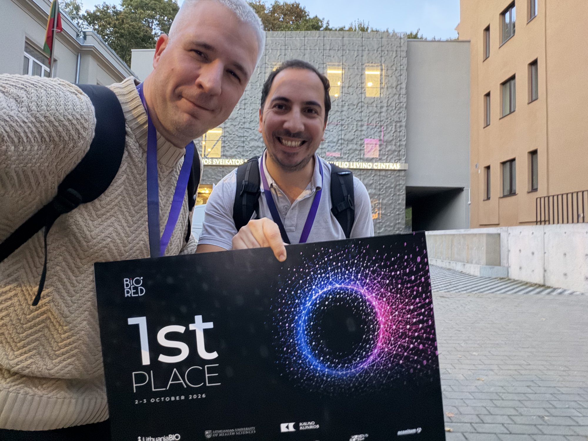 Saulius with Rui, a doctor from Portugal. Rui’s team won first place in Kaunas.
