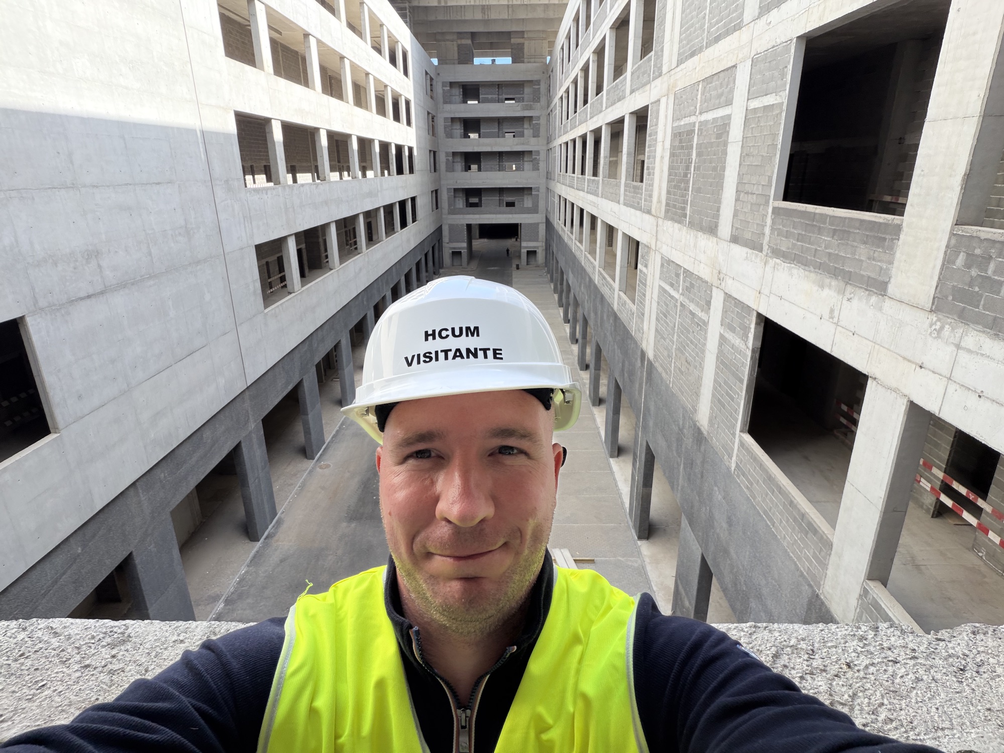 A visit to the future hospital’s interior atrium.